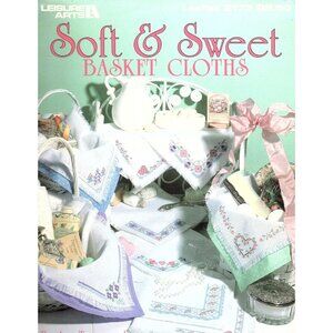 Leisure Arts Soft and Sweet Basket Cloths Vintage Counted Cross Stitch Patterns